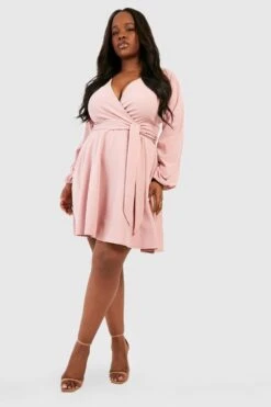 Grande Taille - Robe Portefeuille à Nouer