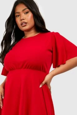 BOOHOO Grande Taille - Robe Portefeuille Plissée 9 BOOHOO Grande Taille - Robe Portefeuille Plissée -BOOHO Kleidung Magasin gzz49803 red xl 3