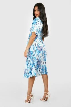 Maternité - Robe De Grossesse Fleurie Plissée 7 Maternité - Robe De Grossesse Fleurie Plissée -BOOHO Kleidung Magasin gzz49853 blue xl 1