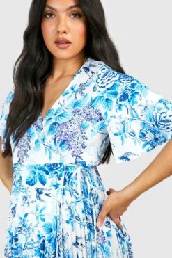 Maternité - Robe De Grossesse Fleurie Plissée 9 Maternité - Robe De Grossesse Fleurie Plissée -BOOHO Kleidung Magasin gzz49853 blue xl 3