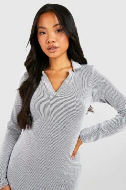 Petite - Robe Mi-longue Bicolore Côtelée -BOOHO Kleidung Magasin gzz50305 black xl 3