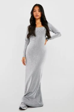 Petite - Robe Longue Bicolore Côtelée -BOOHO Kleidung Magasin gzz50306 black xl 2