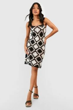 BOOHOO Petite - Ensemble En Crochet Avec Foulard Et Robe Courte -BOOHO Kleidung Magasin gzz50417 black xl 2