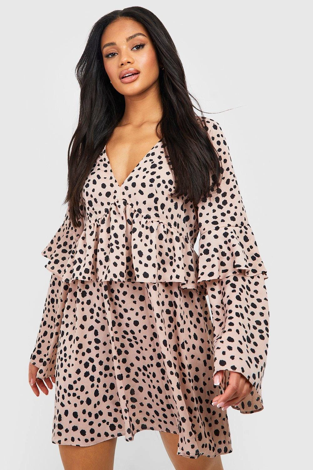 Robe Babydoll Imprimée à Volants 3 Robe Babydoll Imprimée à Volants