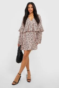 Robe Babydoll Imprimée à Volants 8 Robe Babydoll Imprimée à Volants -BOOHO Kleidung Magasin gzz50475 stone xl 2