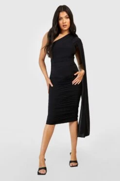 Maternité - Robe De Grossesse Asymétrique Soyeuse -BOOHO Kleidung Magasin gzz50654 black xl 2