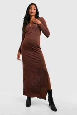 BOOHOO Maternité - Robe De Grossesse Bicolore -BOOHO Kleidung Magasin gzz50662 chocolate xl 3