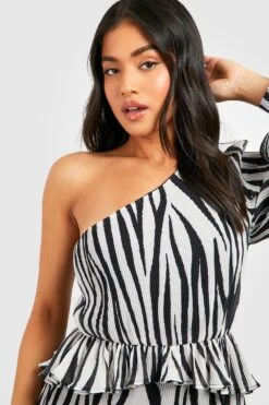 Petite - Robe Asymétrique Zébrée -BOOHO Kleidung Magasin gzz50715 black xl 3