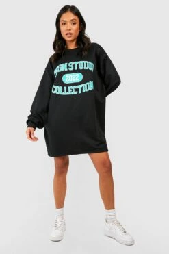 BOOHOO Petite - Robe Sweat Oversize à Slogan Dsgn Studio -BOOHO Kleidung Magasin gzz50742 black xl 2
