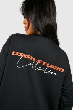 BOOHOO Petite - Robe Sweat Oversize Imprimé -BOOHO Kleidung Magasin gzz50744 black xl 3