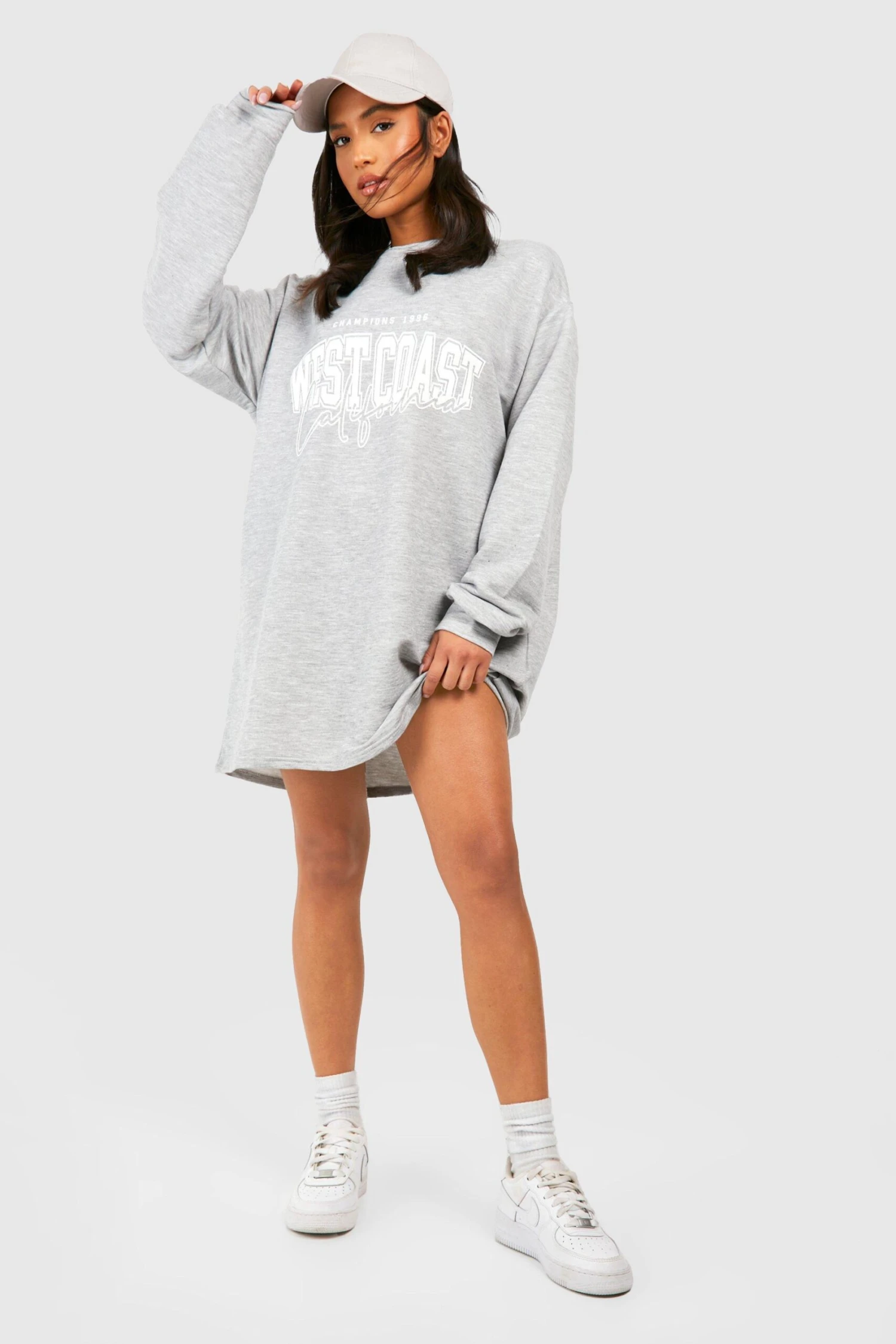Petite - Robe Sweat Oversize à Slogan West Coast 5 Petite - Robe Sweat Oversize à Slogan West Coast – Image 3