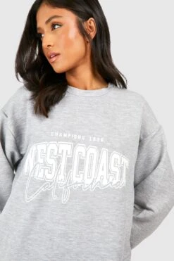 Petite - Robe Sweat Oversize à Slogan West Coast 9 Petite - Robe Sweat Oversize à Slogan West Coast -BOOHO Kleidung Magasin gzz50745 grey20marl xl 3