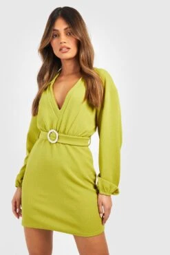 Robe Droite à Ceinture 8 Robe Droite à Ceinture -BOOHO Kleidung Magasin gzz50803 olive xl 2