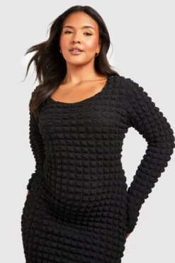 Grande Taille - Robe Moulante Texturée -BOOHO Kleidung Magasin gzz51015 black xl 3