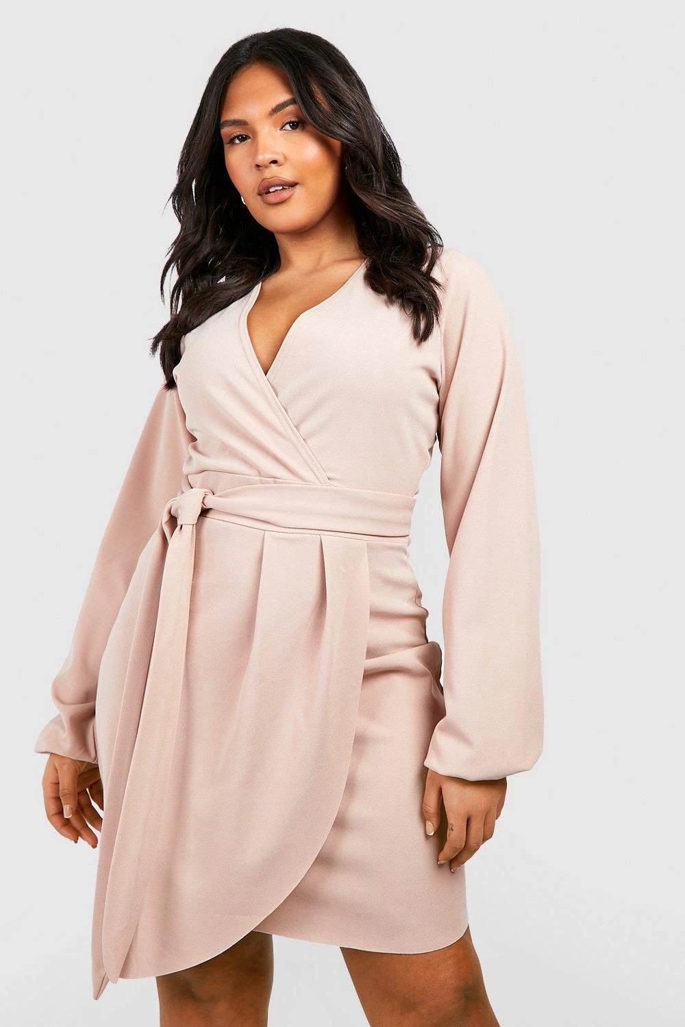 Grande Taille - Robe Cache-cœur Nouée 3 Grande Taille - Robe Cache-cœur Nouée