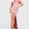 Robe Longue Cache-cœur à Volants -BOOHO Kleidung Magasin gzz51130 mauve xl