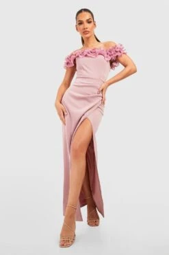 Robe Longue Cache-cœur à Volants