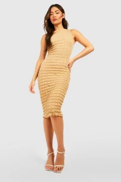 Robe Asymétrique Texturée -BOOHO Kleidung Magasin gzz51146 camel xl 2