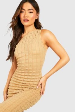 Robe Asymétrique Texturée -BOOHO Kleidung Magasin gzz51146 camel xl 3