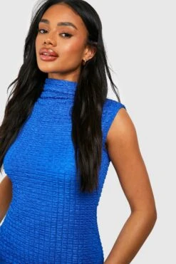 BOOHOO Robe Texturée Sans Manches à Col Montant 9 BOOHOO Robe Texturée Sans Manches à Col Montant -BOOHO Kleidung Magasin gzz51159 cobalt xl 3