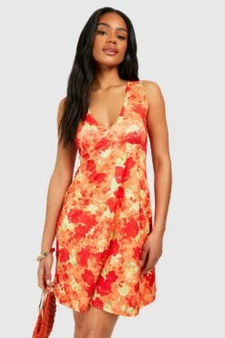 Robe D'été Fleurie à Col V