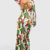 Robe Longue à Manches évasées Et Imprimé Tropical 2 Robe Longue à Manches évasées Et Imprimé Tropical -BOOHO Kleidung Magasin gzz51223 green xl