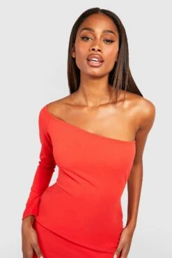 Robe Asymétrique Fendue à Col Bateau -BOOHO Kleidung Magasin gzz51227 orange xl 3