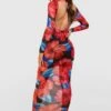 Robe Longue Fleurie En Mesh -BOOHO Kleidung Magasin gzz51284 red xl