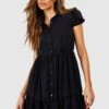 Robe Chemise à Manches Courtes -BOOHO Kleidung Magasin gzz51322 black xl