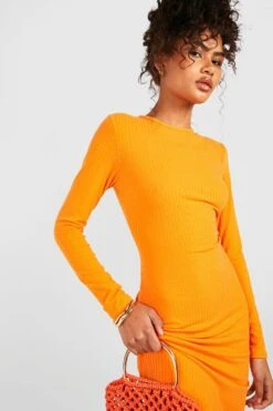BOOHOO Robe Longue Dos Nu à Manches Longues 8 BOOHOO Robe Longue Dos Nu à Manches Longues -BOOHO Kleidung Magasin gzz51430 orange xl 2