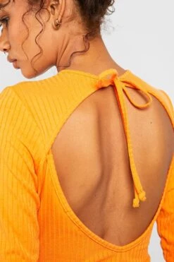 BOOHOO Robe Longue Dos Nu à Manches Longues 9 BOOHOO Robe Longue Dos Nu à Manches Longues -BOOHO Kleidung Magasin gzz51430 orange xl 3