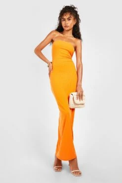 Robe Bandeau Côtelée -BOOHO Kleidung Magasin gzz51440 orange xl 2