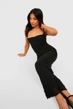 Petite - Robe Longue Texturée En Mesh -BOOHO Kleidung Magasin gzz51550 black xl 3