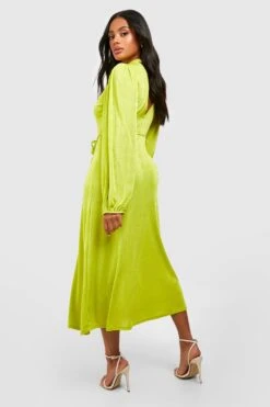 Robe Mi-longue Dos Nu à Col Montant -BOOHO Kleidung Magasin gzz51562 chartreuse xl 1