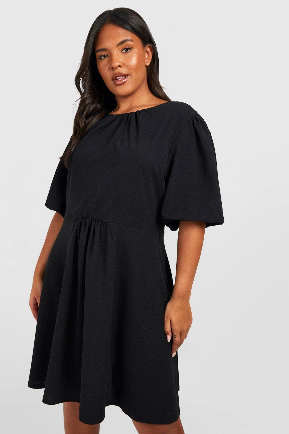 Grande Taille - Robe Patineuse à Manches Bouffantes 5 Grande Taille - Robe Patineuse à Manches Bouffantes – Image 3