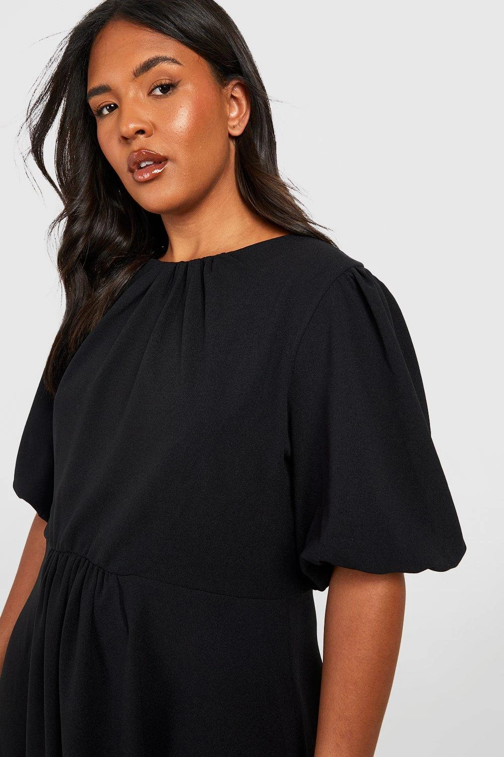 Grande Taille - Robe Patineuse à Manches Bouffantes 6 Grande Taille - Robe Patineuse à Manches Bouffantes – Image 4