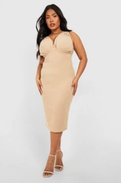 Grande Taille - Robe Corset Mi-longue -BOOHO Kleidung Magasin gzz51638 stone xl 2