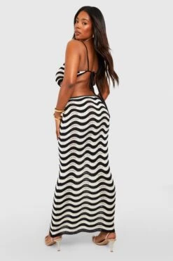 Grande Taille - Robe Mi-longue En Crochet à Découpe -BOOHO Kleidung Magasin gzz51655 black xl 1