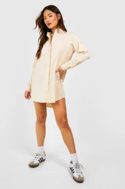 Robe Chemise En Coton -BOOHO Kleidung Magasin gzz51731 stone xl 2