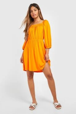 Robe D'été Patineuse à Manches Tombantes -BOOHO Kleidung Magasin gzz51803 orange xl 2