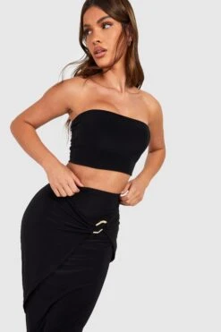 Robe Portefeuille Soyeuse à Anneau 8 Robe Portefeuille Soyeuse à Anneau -BOOHO Kleidung Magasin gzz51827 black xl 2