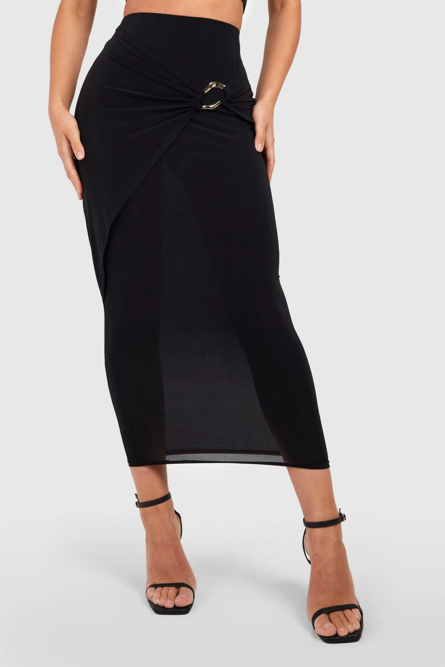 Robe Portefeuille Soyeuse à Anneau 6 Robe Portefeuille Soyeuse à Anneau – Image 4