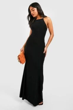 Petite - Robe Longue Soyeuse Dos Nu -BOOHO Kleidung Magasin gzz51846 black xl 2