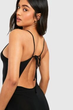 Petite - Robe Longue Soyeuse Dos Nu -BOOHO Kleidung Magasin gzz51846 black xl 3