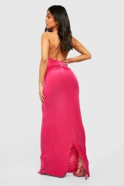 Petite - Robe Longue Torsadée Dos Nu -BOOHO Kleidung Magasin gzz51847 hot20pink xl 2