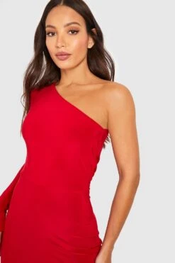 Tall - Robe Asymétrique Froncée -BOOHO Kleidung Magasin gzz51899 red xl 3