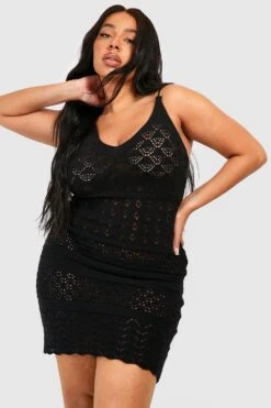 Grande Taille - Robe Courte En Crochet