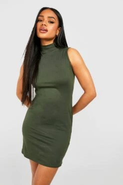 Robe T-shirt En Coton à Col Montant -BOOHO Kleidung Magasin gzz52013 khaki xl 2