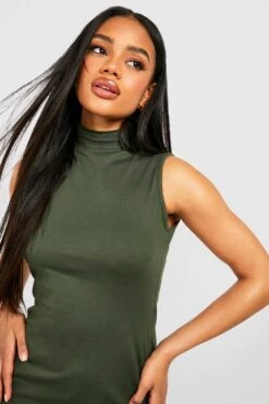 Robe T-shirt En Coton à Col Montant -BOOHO Kleidung Magasin gzz52013 khaki xl 3