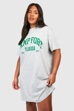 Grande Taille - Robe T-shirt à Slogan -BOOHO Kleidung Magasin gzz52057 grey20marl xl 3